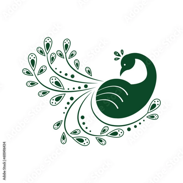 Obraz Peacock Bird Logo Vector and Icon