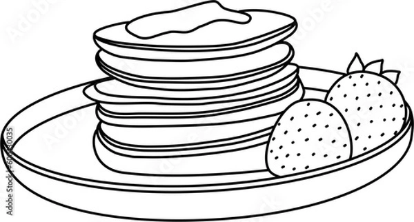 Obraz Pancakes Outline Illustration