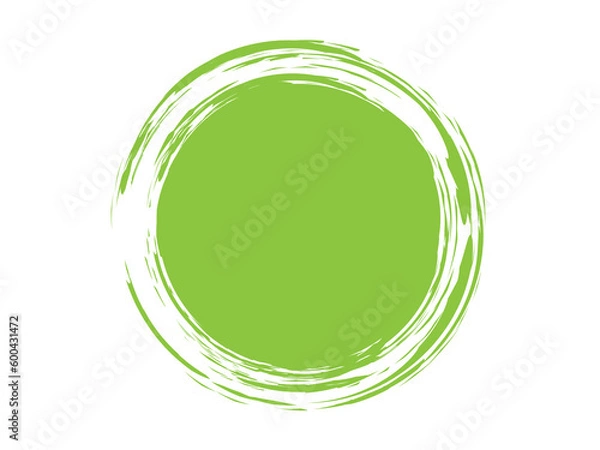 Obraz Grunge circle made of green paint.Stamp made of green paint.