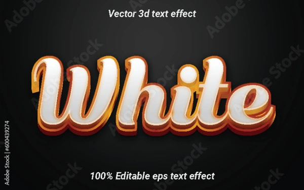 Fototapeta White EPS Vector 3D Text Effect. 