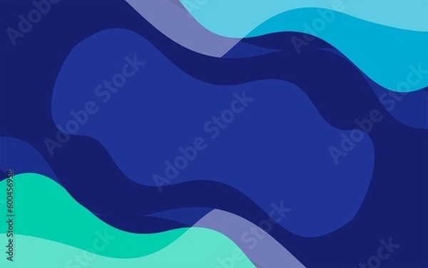 Fototapeta Abstract Geometric waves background template with color blue