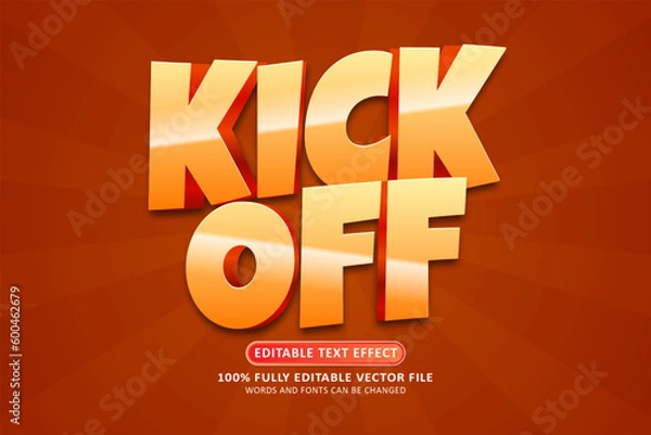 Fototapeta Kick off 3d cartoon editable text effect