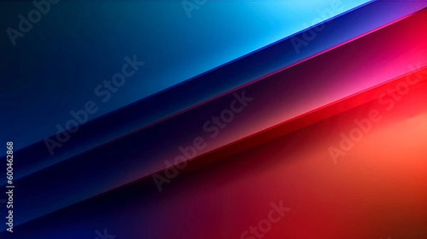 Fototapeta Abstract dark background with colored lines, generative AI.