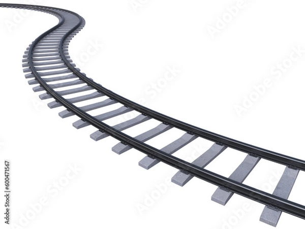 Obraz railway isolated on white 3d rendering
