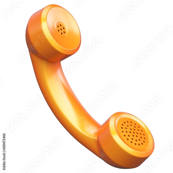 Fototapeta Orange Telephone handset 3d rendering