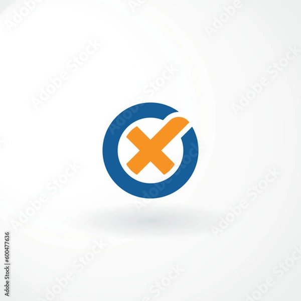 Obraz Vector Logo - Combination Letter O and X Customized