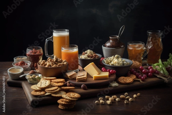 Obraz Snack and beer - Generative AI