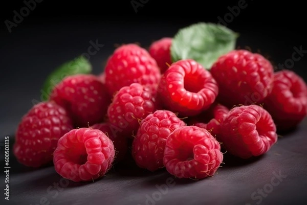 Fototapeta  rasperries, Generative AI illustrations. 