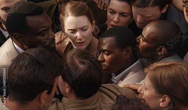 Obraz a diverse group of people supporting each other, generative AI