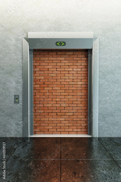 Fototapeta modern elevator with deadlock 3d render