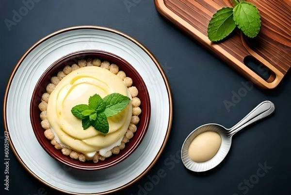 Fototapeta ads style dich and a spoon created with Generative AI technology	