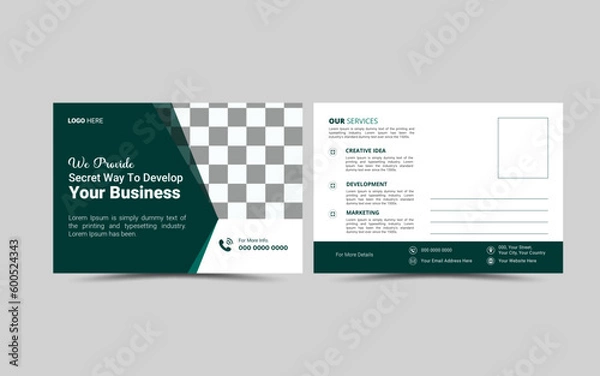 Obraz Vector Creative corporate modern postcard design template layout.