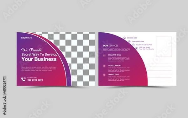 Obraz Vector Creative corporate modern postcard design template layout.