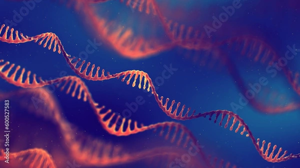 Obraz mRNA vaccine research. Single strand ribonucleic acid (RNA) molecules. RNA can be used as component for disease treatment