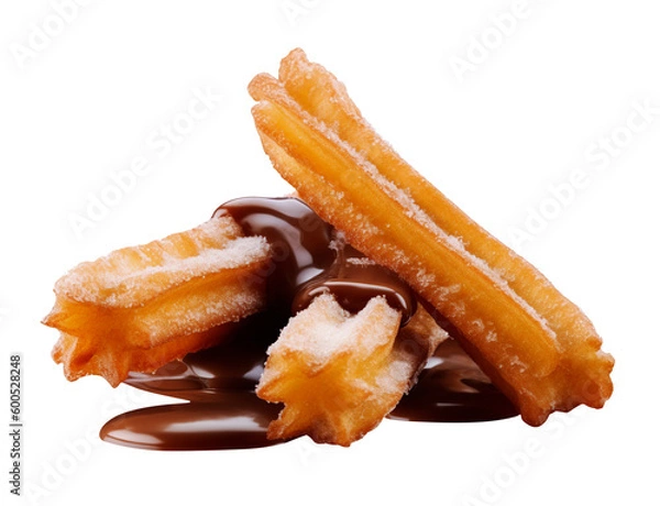 Obraz Churros in transparent background. Generative AI.