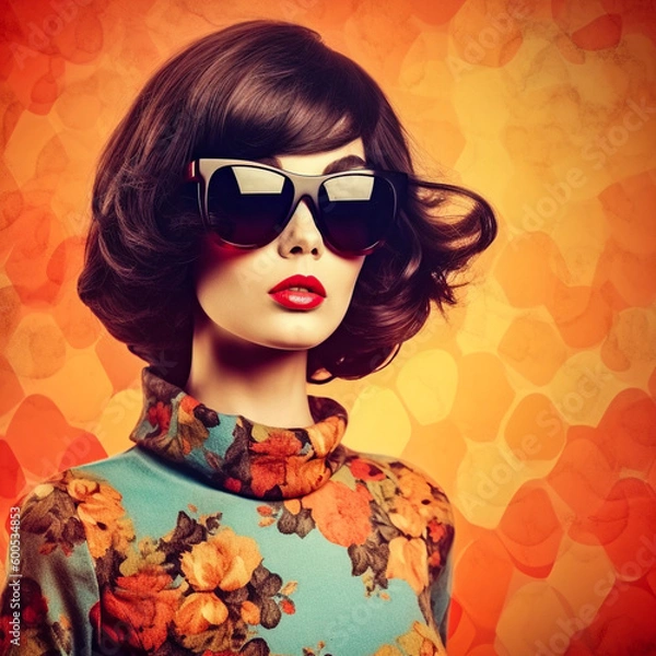 Fototapeta portrait of a girl with sunglasses