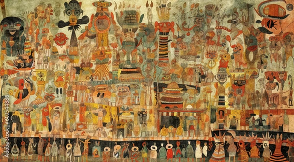 Obraz Enigmatic Encounters: Art Brut's Eccentric Ensemble - generative AI