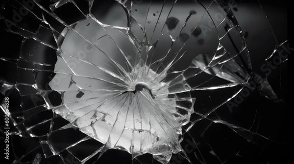 Fototapeta Broken window glass, Generative AI