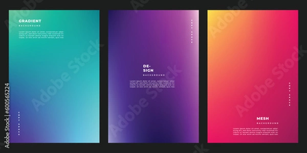 Fototapeta Colorful gradient background template copy space. Suitable for poster, banner, flyer, brochure, leaflet, pamphlet, or booklet