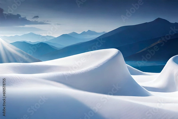 Obraz snow covered mountains in winter