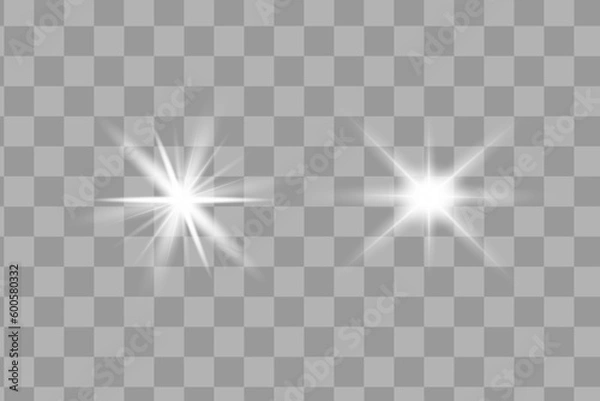 Fototapeta Glowing White Light effect. Vector illustration