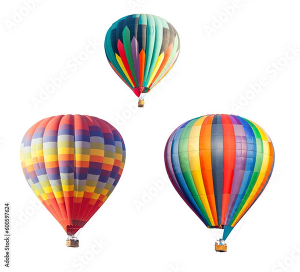 Fototapeta A Variety Set of Hot Air Balloons Isolated - Transparent PNG