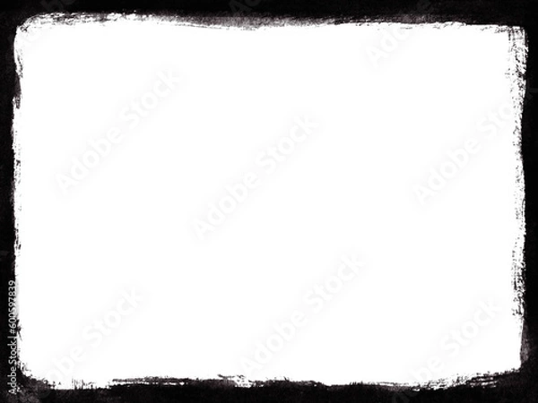 Obraz 荒々しい黒い墨で描いた背景透明のフレーム