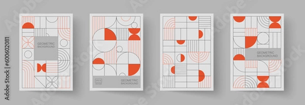 Obraz Trendy obejmuje projekt. Minimalne kompozycje kształtów geometrycznych. Mające zastosowanie do broszur, plakatów, okładek i banerów.