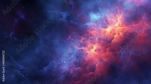 Obraz Generative AI, a nebula or galaxy theme for a space or science-oriented website design