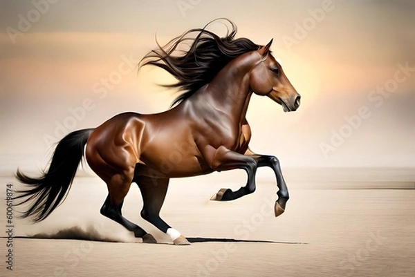 Obraz horse running in the sunset