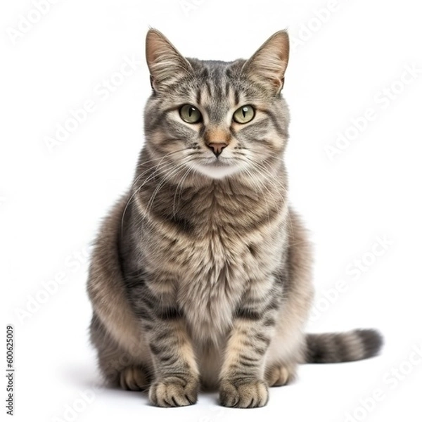 Obraz Cat isolated on white background, generate ai