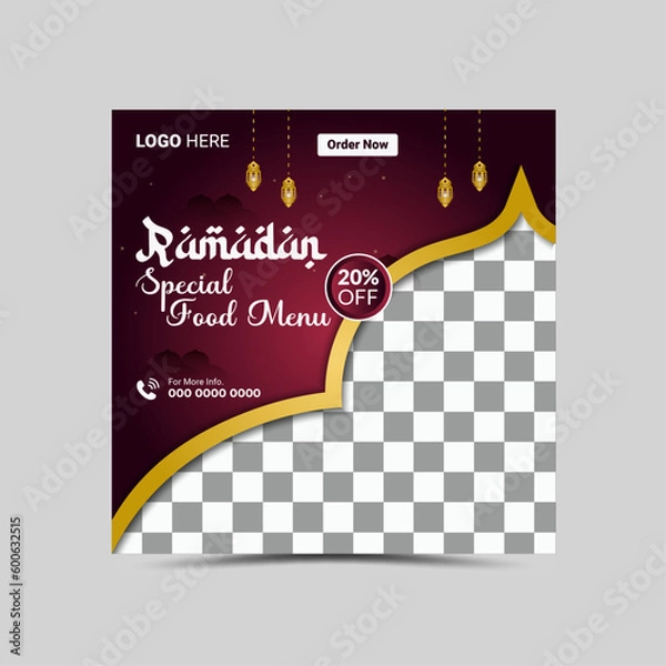 Obraz Vector Ramadan Social Media Post Layout template design.