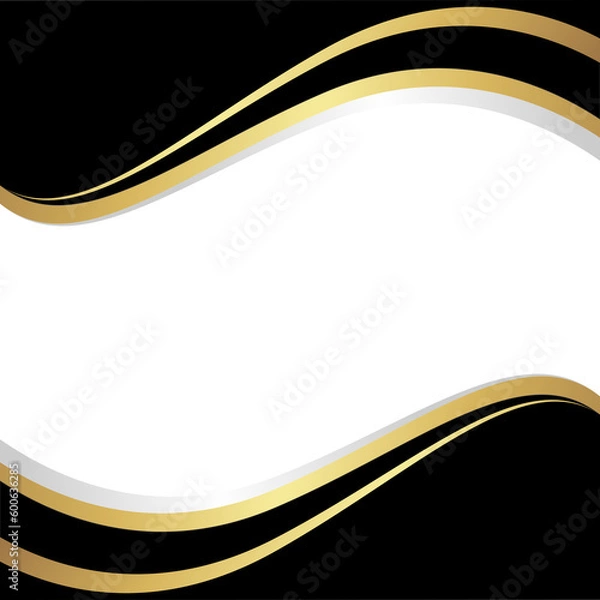 Obraz BLACK GOLD WAVES DESIGN abstract background with wave