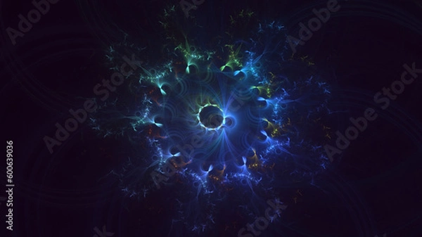 Fototapeta 3D rendering abstract circle light background