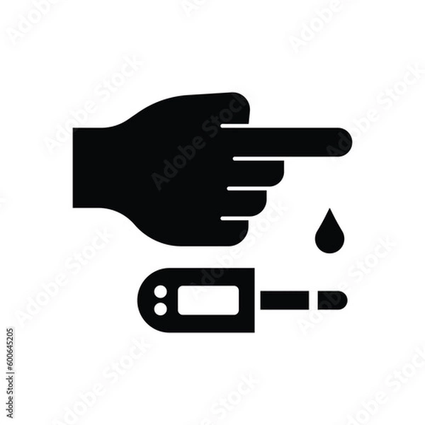 Fototapeta Blood glucose meter test icon design. isolated on white background. vector illustration