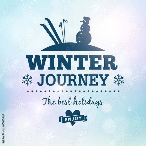 Obraz Winter journey holidays poster