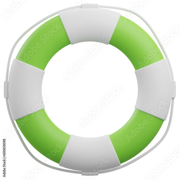 Fototapeta Lifebuoy 3d illustration with transparent background