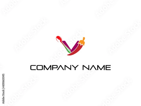 Fototapeta Abstract athlete cooking logo vector design. Gym, sports games, fitness, business, trainer vector logo.  Quotation marks and symbol with modern colors vector design.