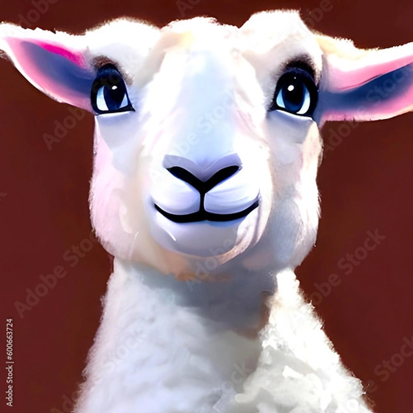 Obraz Lamb drawing portrait illustration closeup