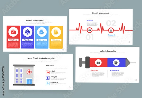 Fototapeta Physical Health Data with Talk Bubble Element Infographic Layout