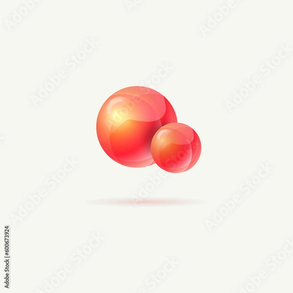 Obraz 3d glass vector icon.