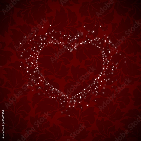 Obraz heart burst on dark red background
