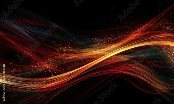 Fototapeta Curved speed lines background or backdrop with coral, generative AI