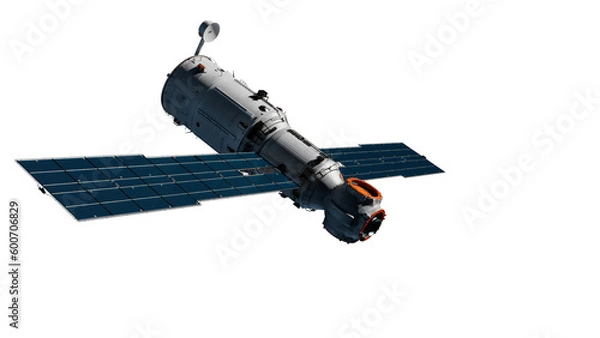 Fototapeta illustration with an artificial earth satellite on the theme of space industry technology
