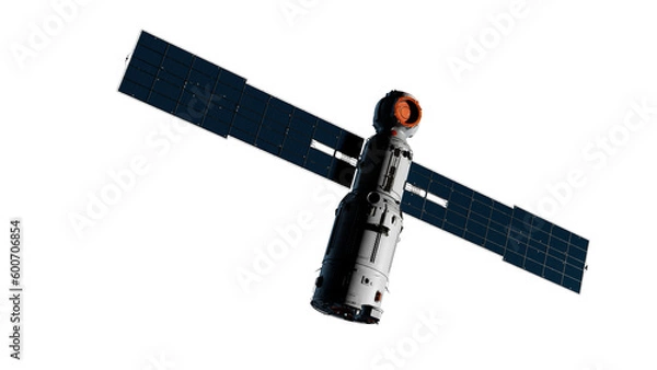 Fototapeta illustration with an artificial earth satellite on the theme of space industry technology
