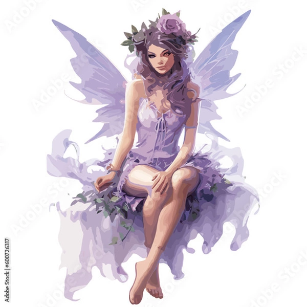 Fototapeta A beautiful fairy in a dress. Fairy world with fairies