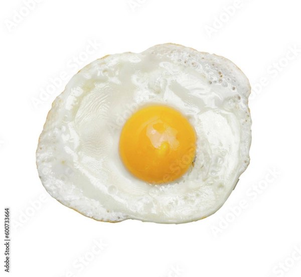 Fototapeta fried egg yolk  isolated on transparent layered background.