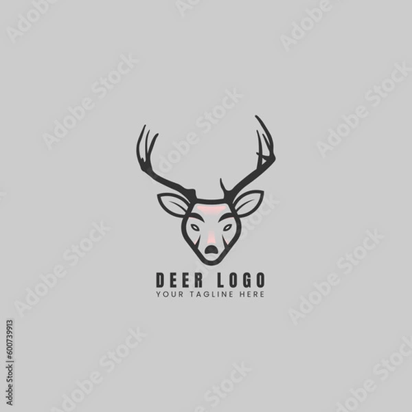Obraz Deer Logo Design Process, Deer elegant icons 