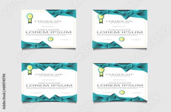 Fototapeta Certificate template vector with a simple and elegant appearance