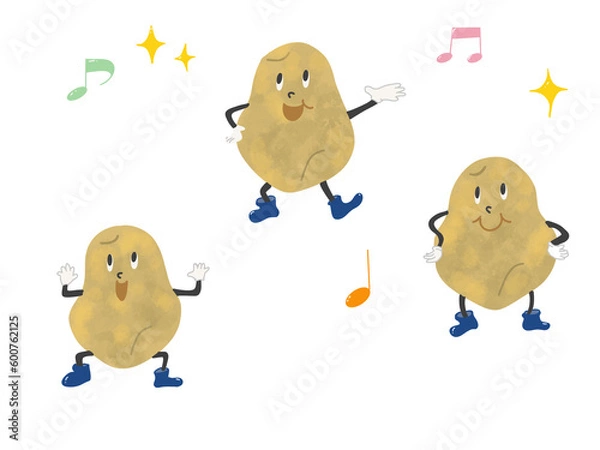 Obraz 歌って踊るポテトのキャラクター